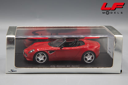 modellino alfa romeo 8c spider spark 1:43 scatola