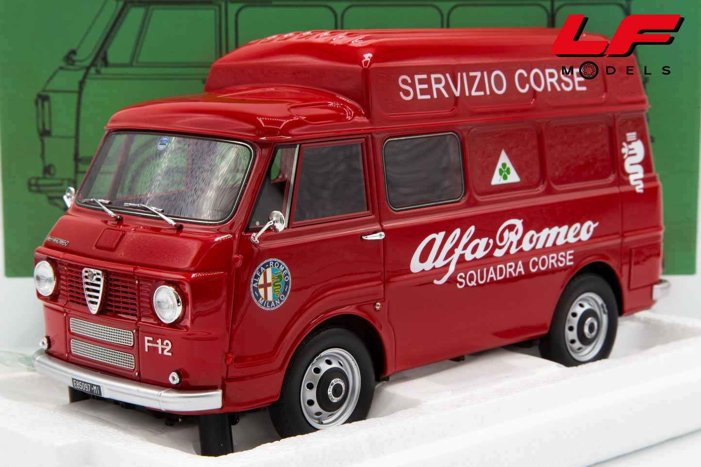 modellino alfa romeo f12 servizio corse laudoracing 1:18 LM219D vista frontale