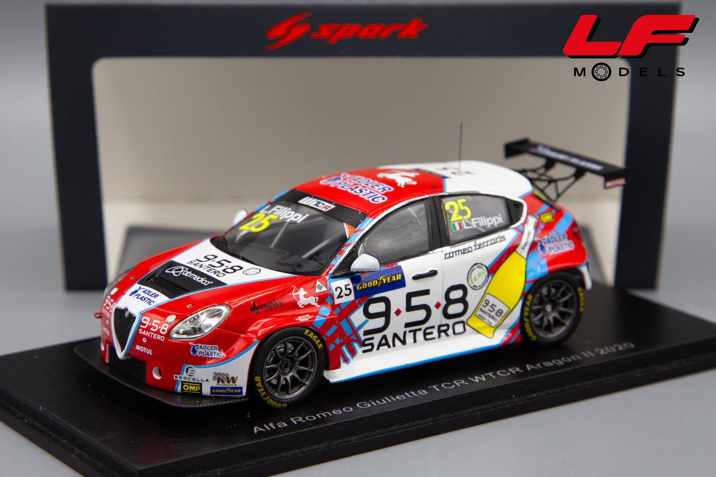 modellino alfa romeo giulietta tcr spark 1:43 frontale