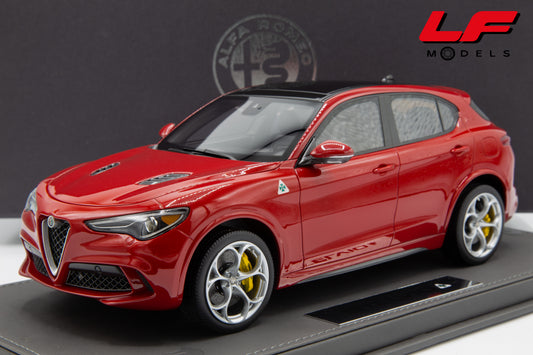 modellino alfa romeo stelvio quadrifoglio rosso alfa bbr 1:18 BBRC1830CH vista frontale