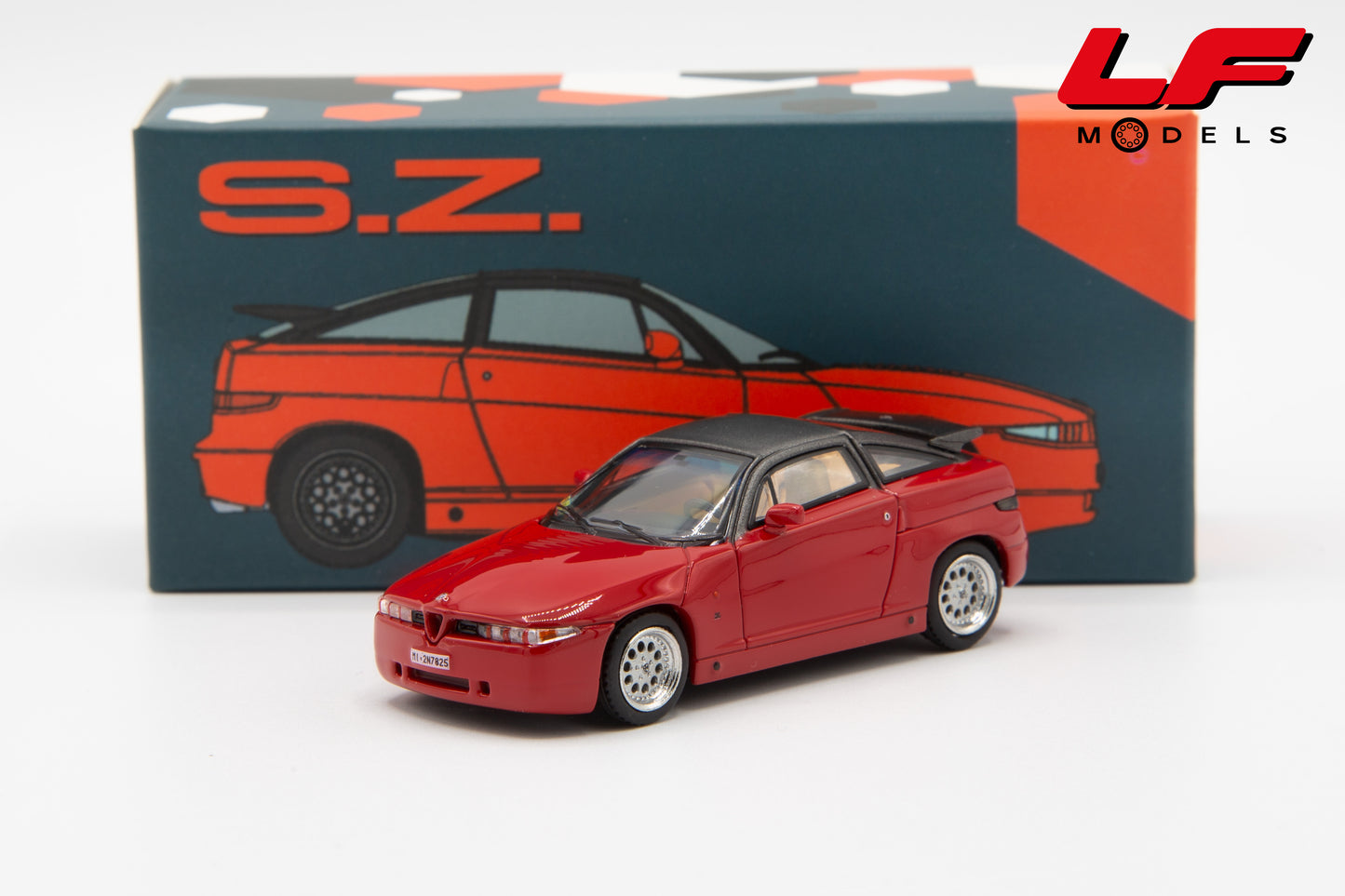 modellino alfa romeo sz laudoracing 1:64 frontale