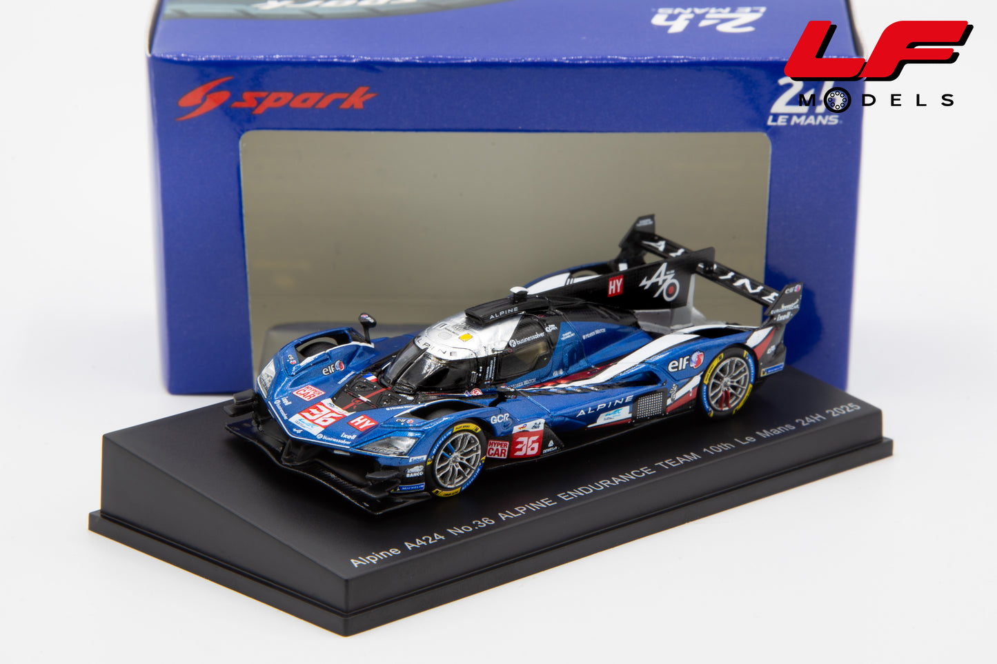 modellino spark a424 24h le mans 2025 spark 1:43 64S066 vista frontale