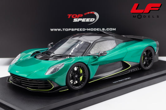 modellino aston martin valhalla podium green top speed 1:18 TS0710 vista frontale