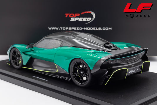 modellino aston martin valhalla podium green top speed 1:18 TS0710 vista posteriore