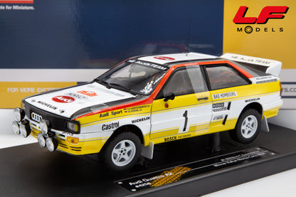 modellino audi quattro a2 rally sunstar 1:18 frontale