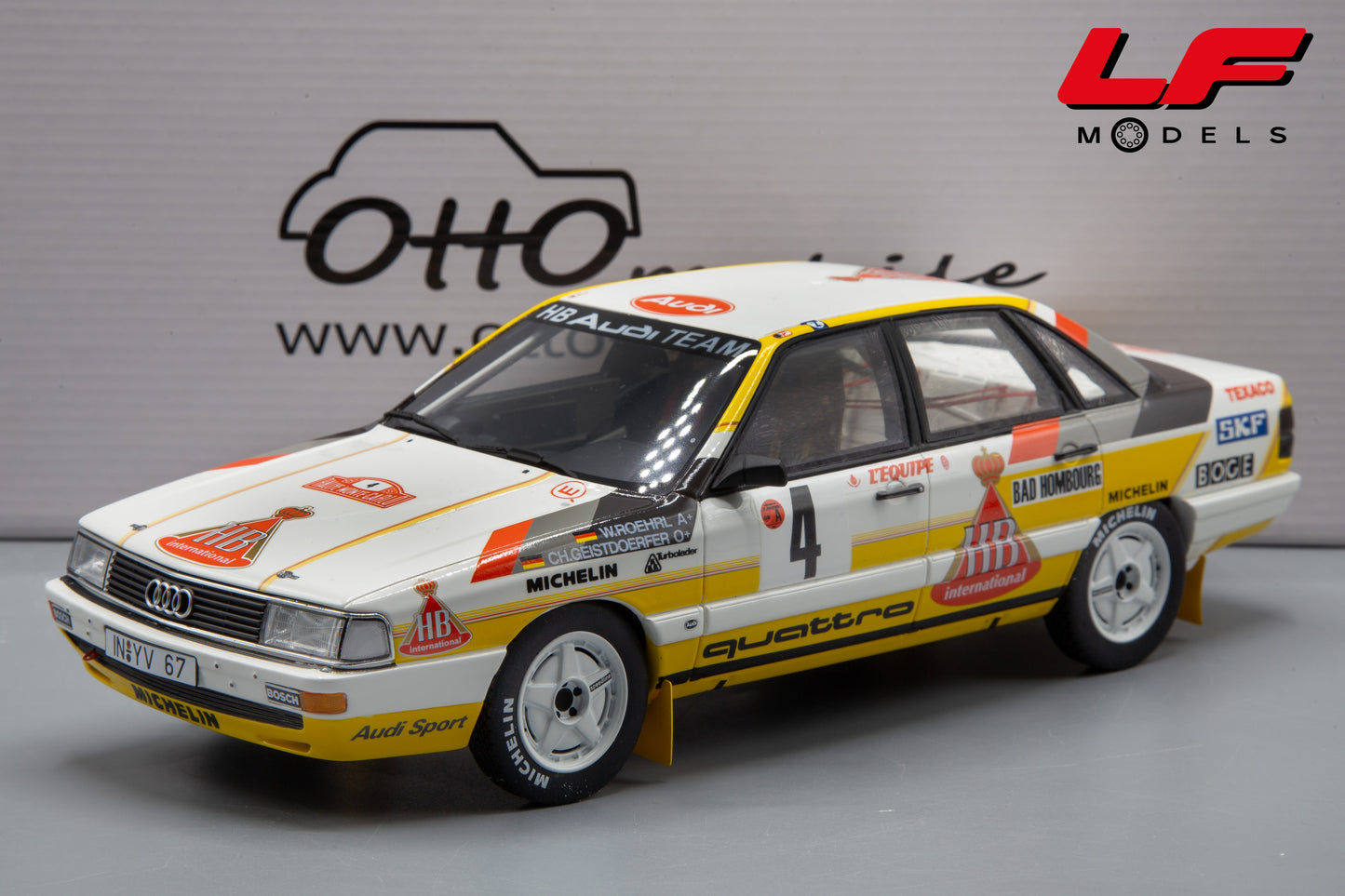 modellino audi quattro ottomobile 1:18 frontale