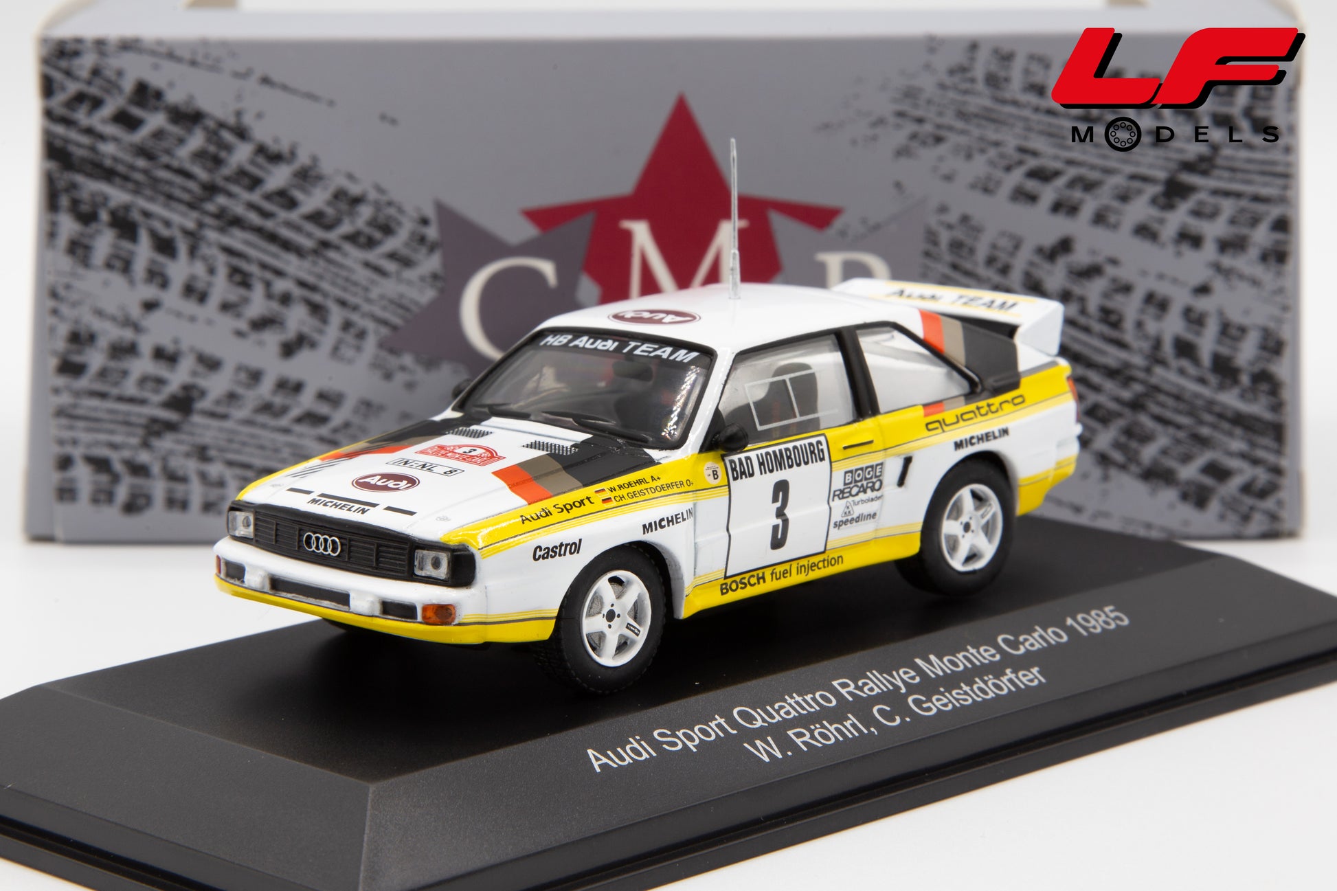 modellino audi quattro rally montecarlo cmr 1:43 frontale