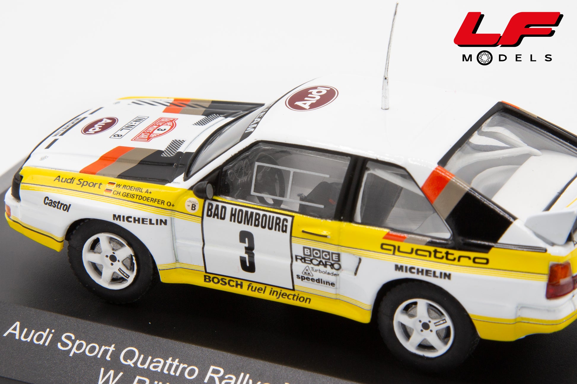 modellino audi quattro rally montecarlo cmr 1:43 interni