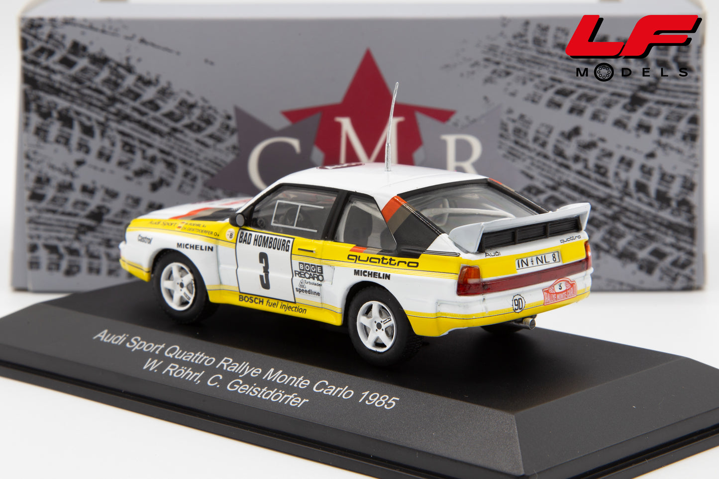 modellino audi quattro rally montecarlo cmr 1:43 posteriore