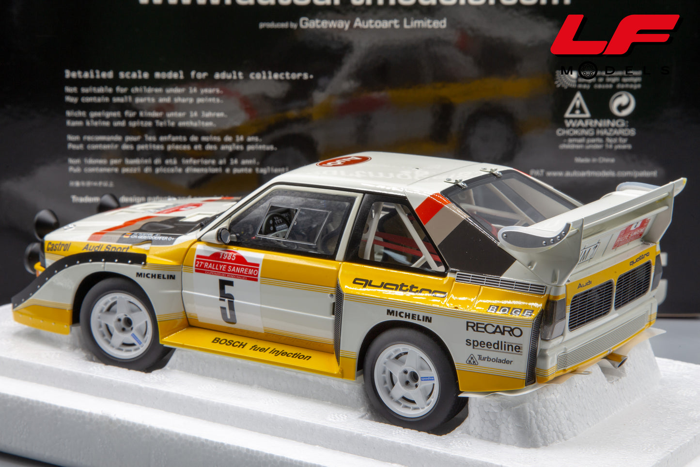 modellino audi quattro e2 s1 rally autoart 1:18 posteriore