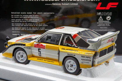 modellino audi quattro e2 s1 rally autoart 1:18 posteriore