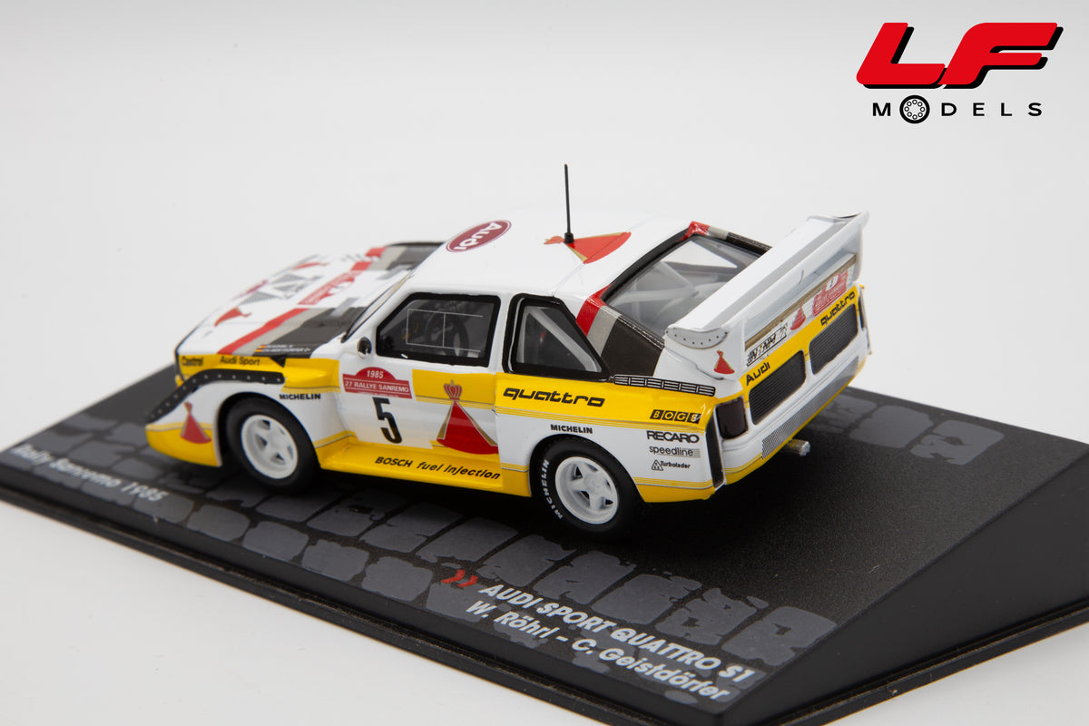 modellino audi quattro s1 rally sanremo edicola 1:43 vista posteriore