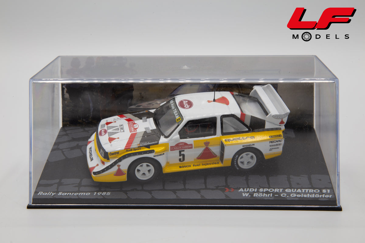 modellino audi quattro s1 rally sanremo edicola 1:43 vista teca