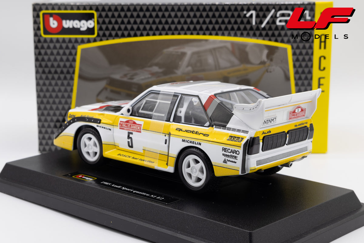 modellino audi quattro s1 rally sanremo win burago 1:24  18-28072 vista posteriore