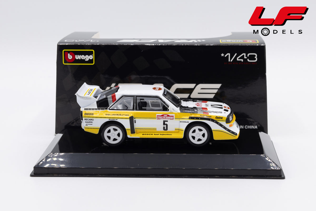 modellino audi quattro s1 rally sanremo win burago 1:43 18-38326 vista laterale