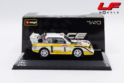 modellino audi quattro s1 rally sanremo win burago 1:43 18-38326 vista laterale