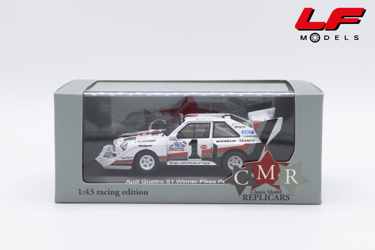 modellino audi s1 win rally pikes peak cmr 1:43 WRC018 vista teca