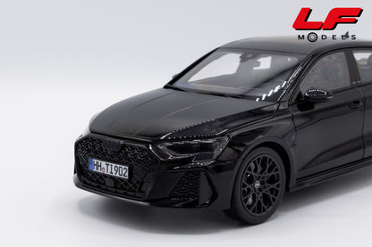 modellino audi rs3 nero norev 1:18 188388 vista frontale