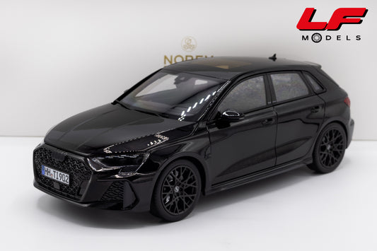 modellino audi rs3 nero norev 1:18 188388 vista frontale