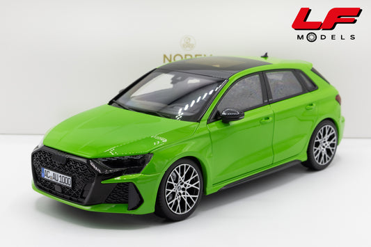 modellino audi rs3 sportback verde norev 1:18 188390 vista frontale