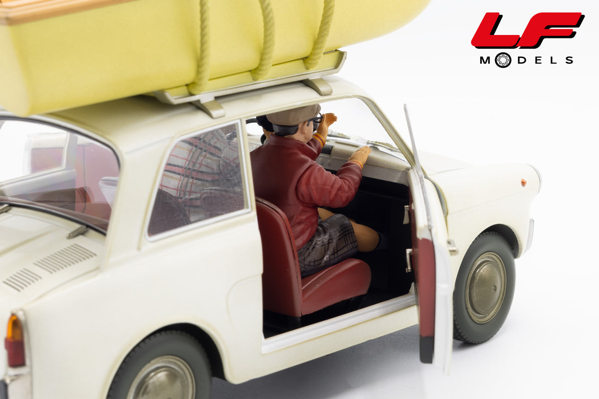 modellino autobianchi bianchina del fil fantozzi subisce ancora con fantozzi e filini con la barca clc-models 1:18 110734 vista filini