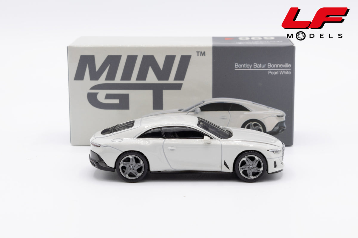 modellino bentley batur bonneville pearl white mini gt 1:64 MGT00969-L vista laterale