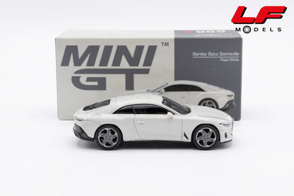 modellino bentley batur bonneville pearl white mini gt 1:64 MGT00969-L vista laterale