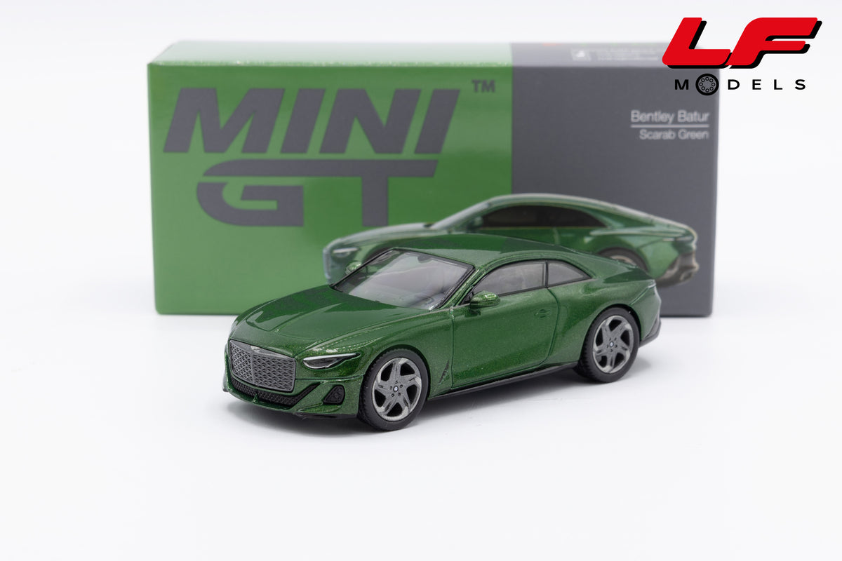 modellino bentley batur scarab green mini gt 1:64 MGT01161-L vista frontale