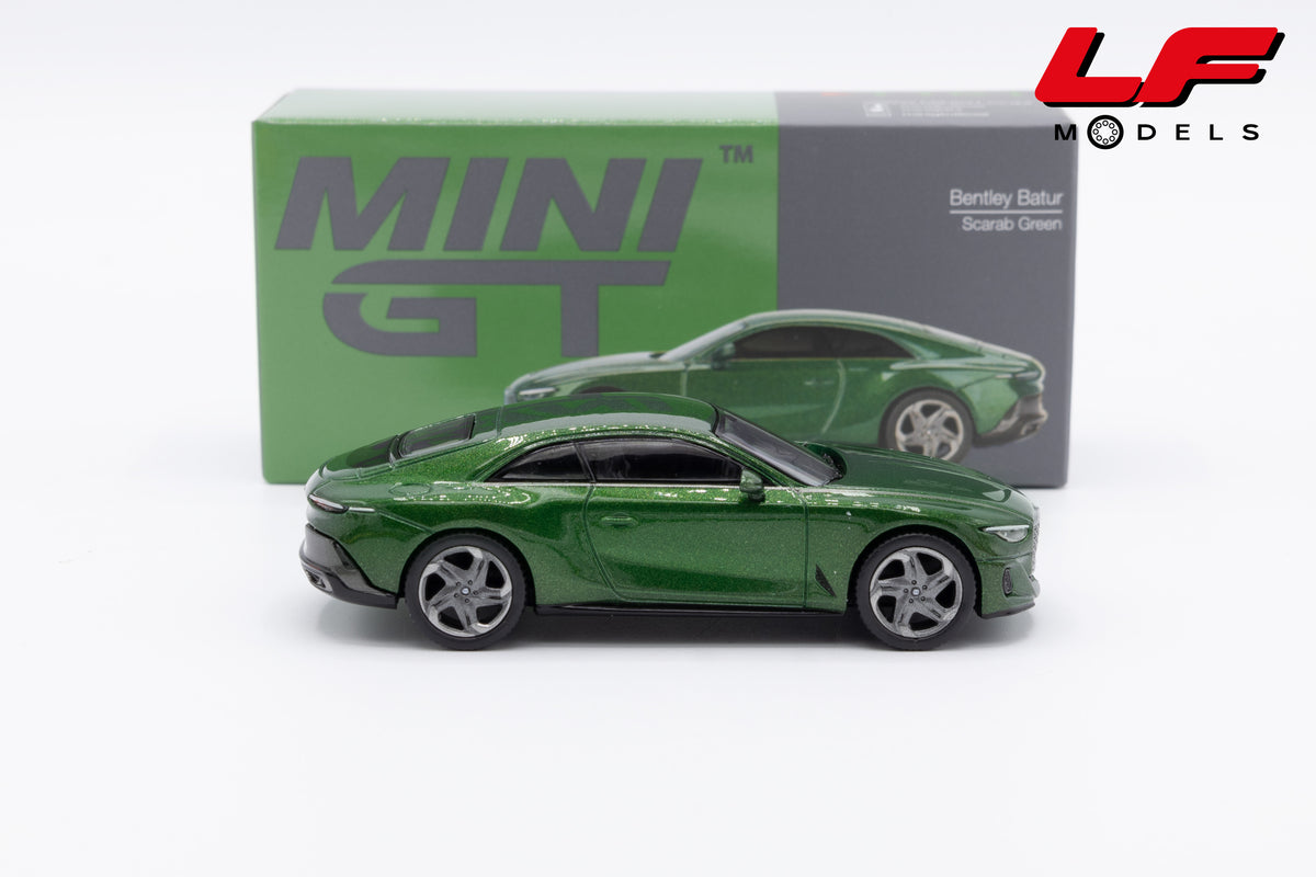 modellino bentley batur scarab green mini gt 1:64 MGT01161-L vista laterale
