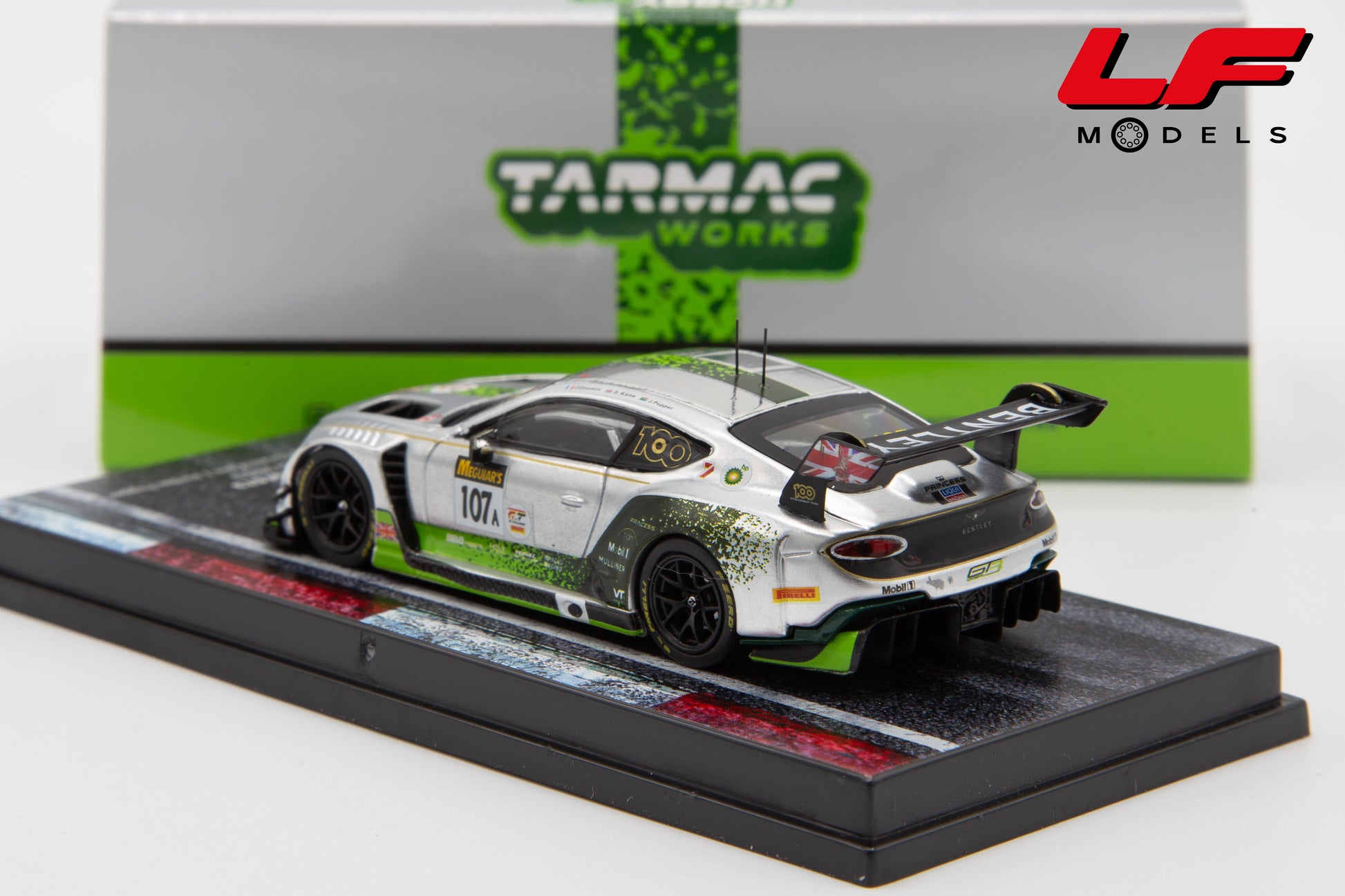 modellino bentley continental gt3 tarmac 1:64 T64-030-19BA107 vista posteriore