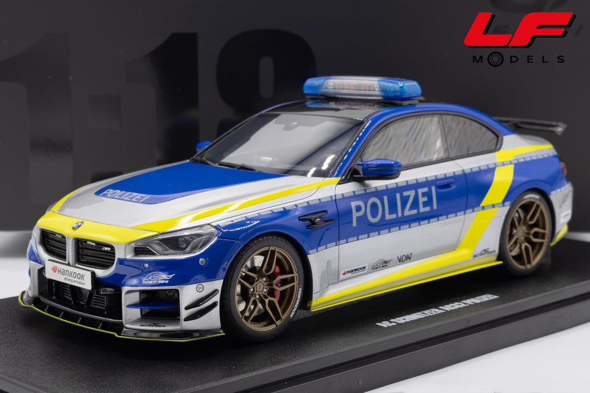 modellino bmw m2 ac schnitzer acs2 polizei gt spirit 1:18 GT573 vista frontale