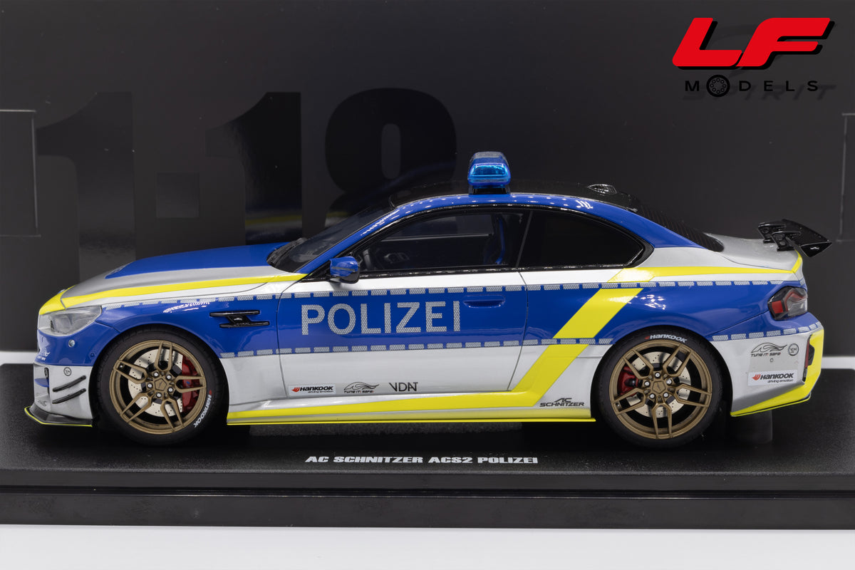 modellino bmw m2 ac schnitzer acs2 polizei gt spirit 1:18 GT573 vista laterale