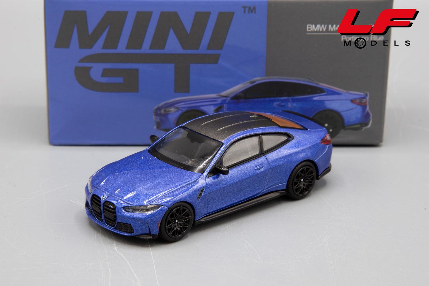 MINI GT BMW M4 COUPE (G82) COMPETITION 2024 PORTIMAO BLUE 1:64