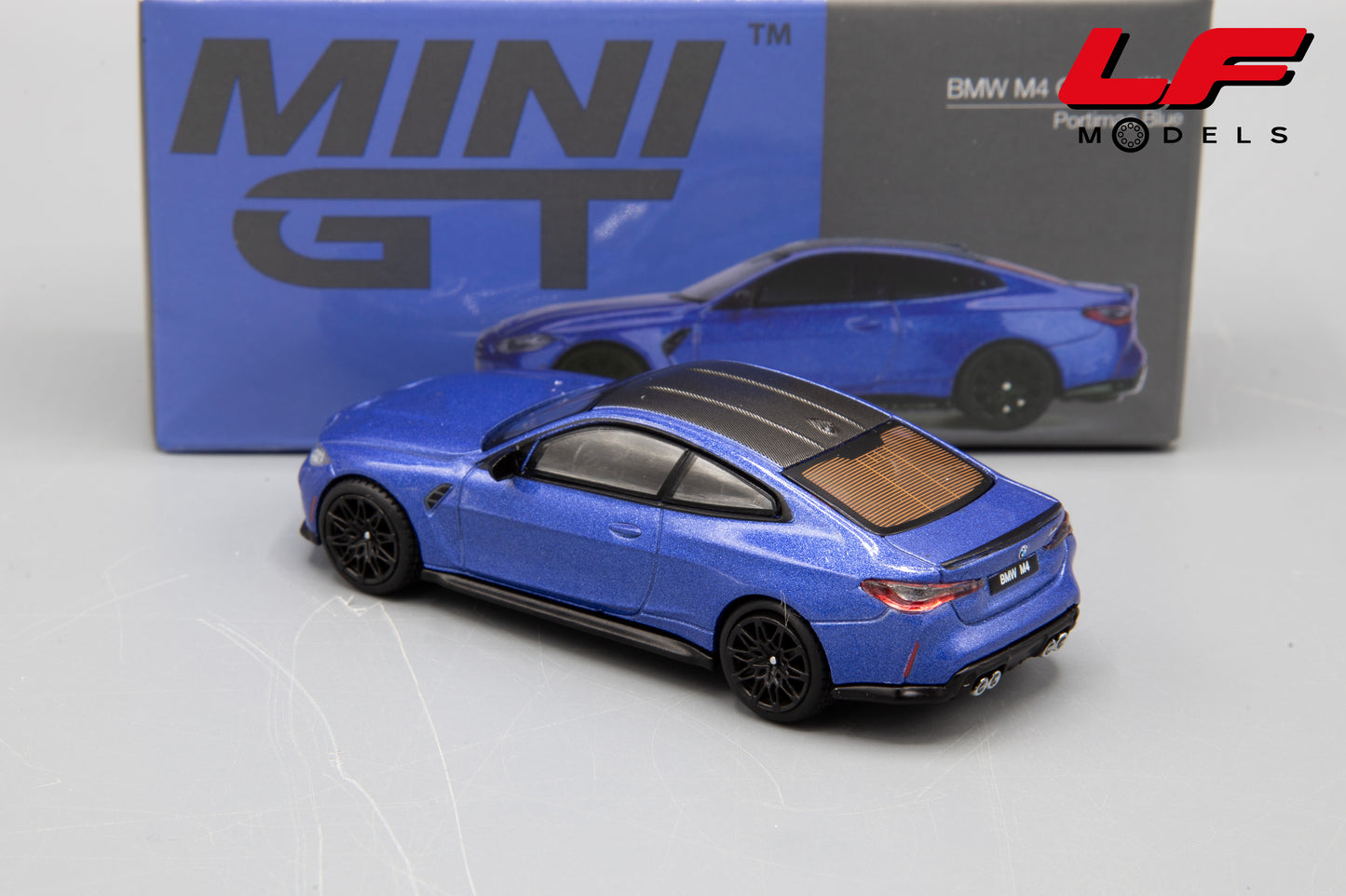 MINI GT BMW M4 COUPE (G82) COMPETITION 2024 PORTIMAO BLUE 1:64