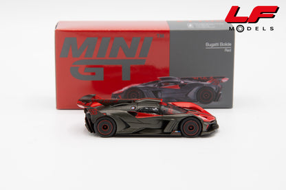 bugatti bolide rosso mini gt 1:64 MGT01105-L vista laterale