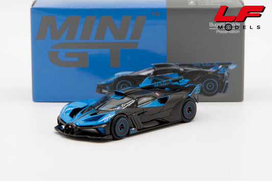 modellino bugatti bolide mini gt 1:64 MGT01063-L vista frontale