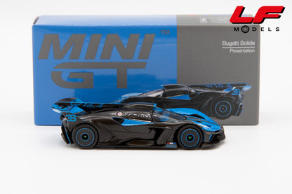 modellino bugatti bolide mini gt 1:64 MGT01063-L vista laterale