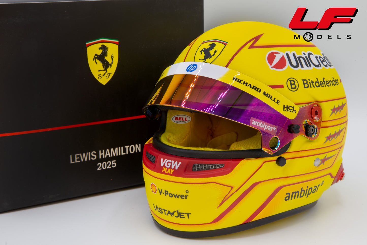 modellino casco ferrari hamilton 2025 bell helmet 1:2