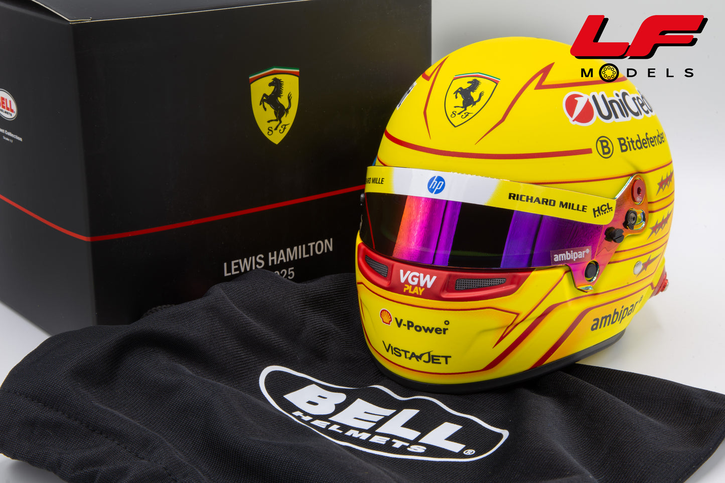 modellino casco ferrari hamilton 2025 bell helmet 1:2