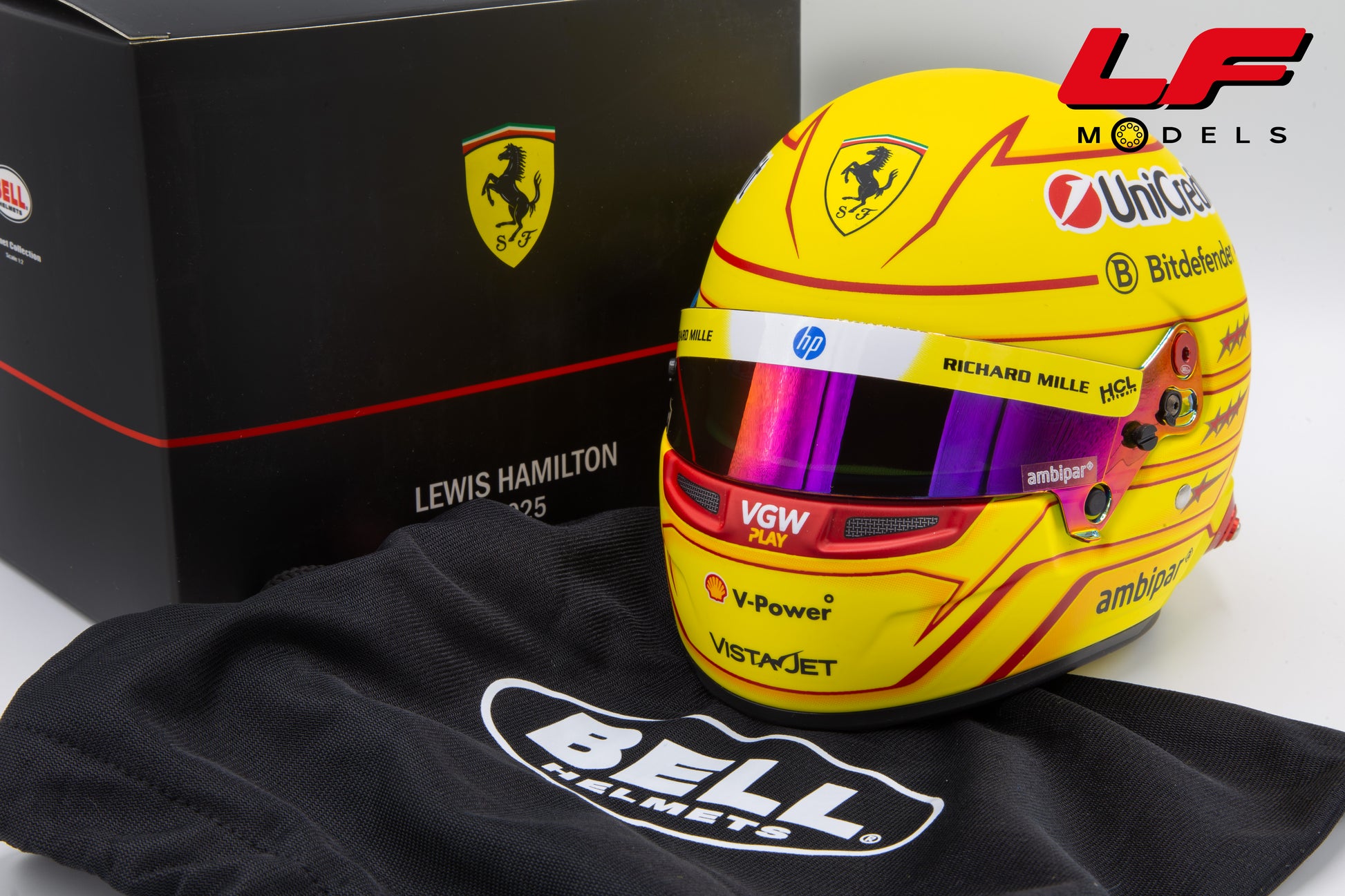 modellino casco ferrari hamilton 2025 bell helmet 1:2