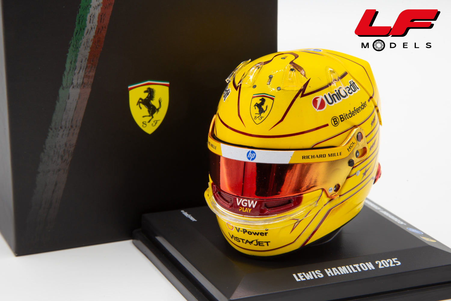 modellino casco ferrari hamilton 2025 bell helmet 1:5 frontale