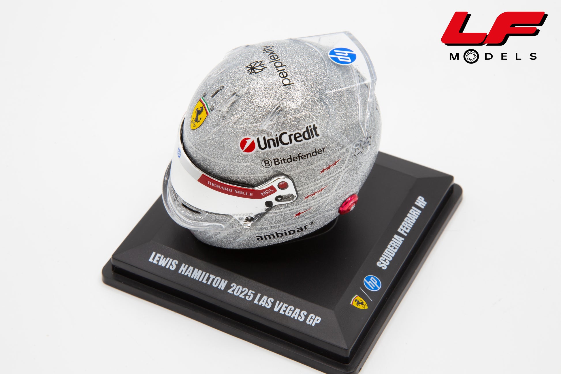 modellino casco hamilton las vegas 2025 looksmart 1:5 LSHEL027 vista frontale