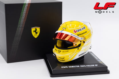 modellino casco lewis hamilotn monza gp 2025 50th anniversary niki lauda looksmart 1:5 LSHEL021 vista frontale