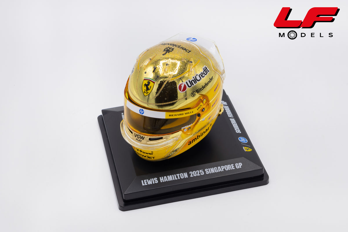 modellino casco f1 ferrari lewis hamilton singapore gp 2025 looksmart 1:5 LSHEL023 vista frontale