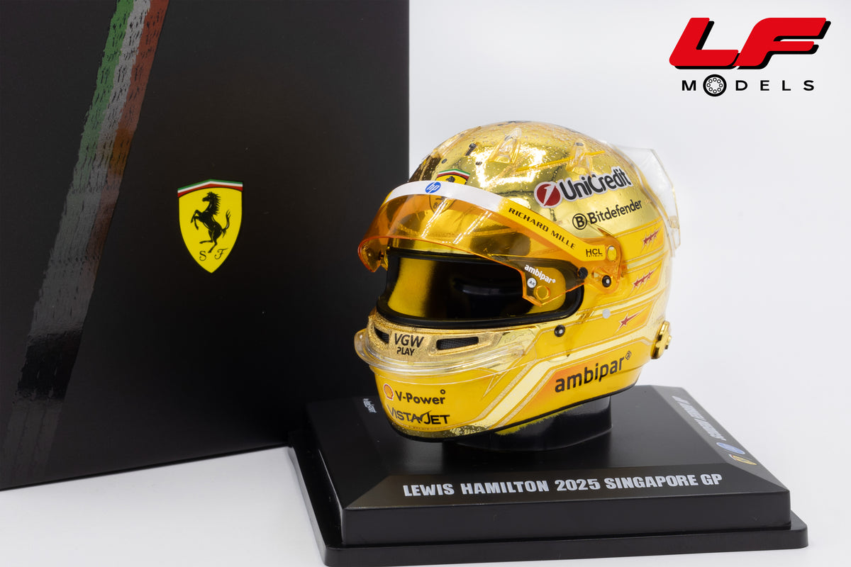 modellino casco f1 ferrari lewis hamilton singapore gp 2025 looksmart 1:5 LSHEL023 vista frontale