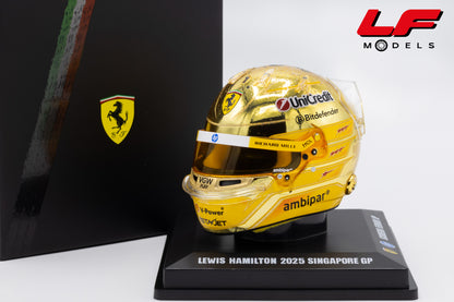 modellino casco f1 ferrari lewis hamilton singapore gp 2025 looksmart 1:5 LSHEL023 vista frontale