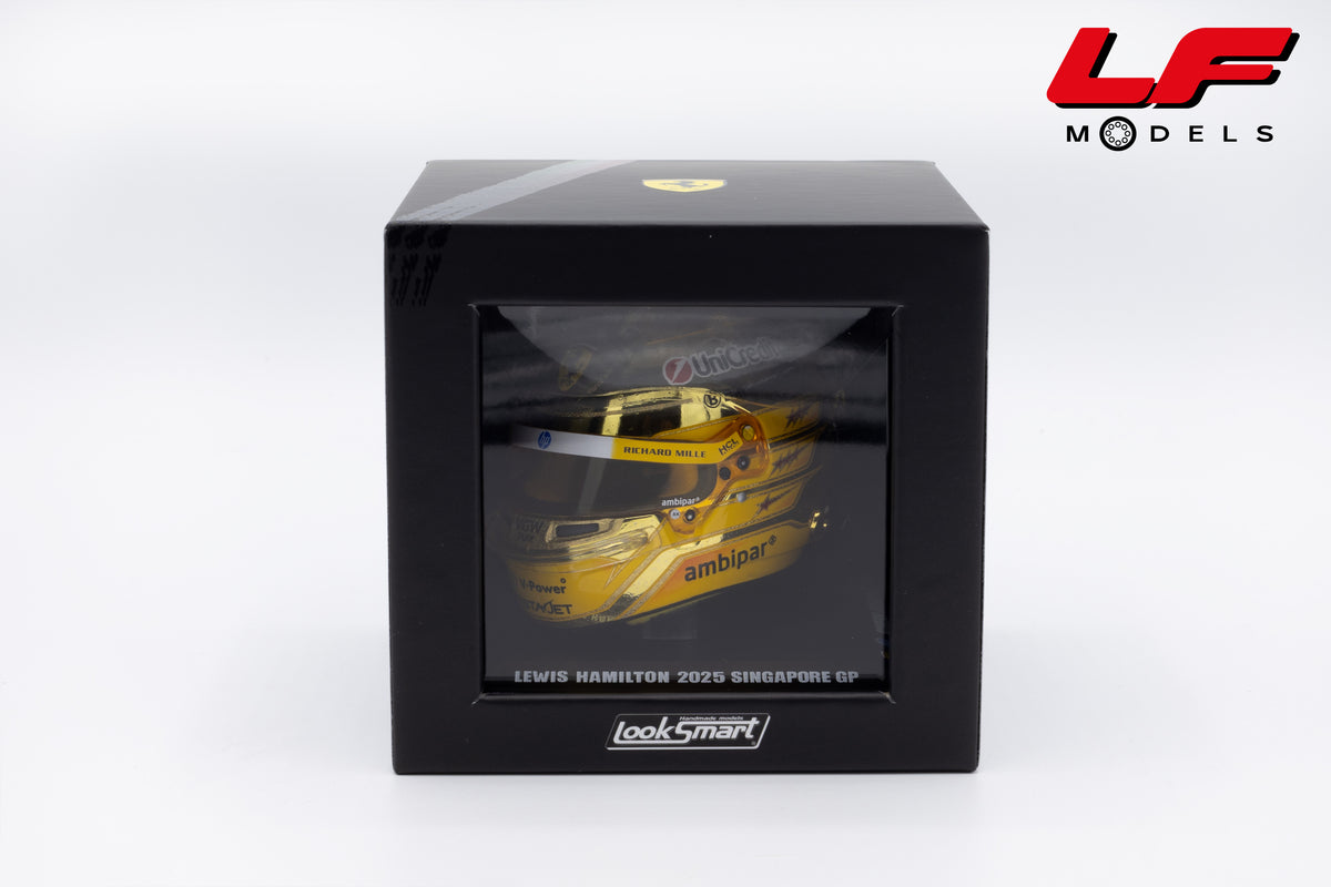 modellino casco f1 ferrari lewis hamilton singapore gp 2025 looksmart 1:5 LSHEL023 vista scatola