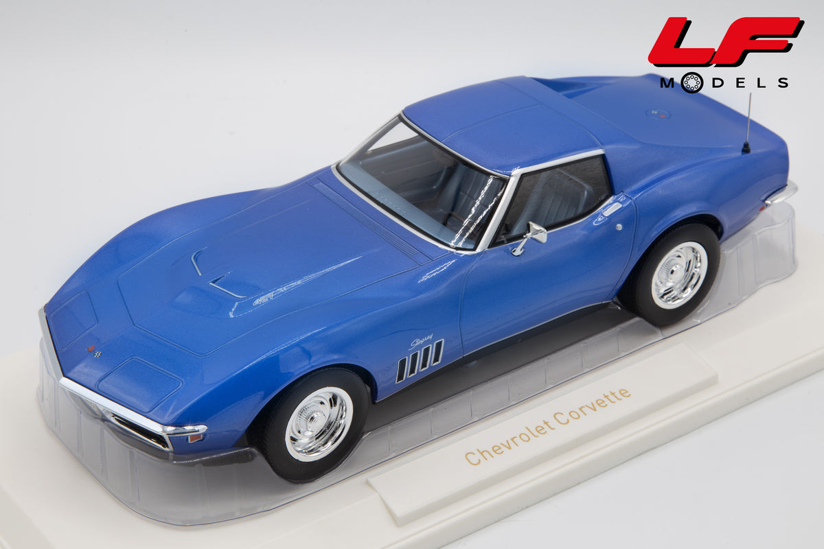 modellino chevrolet corvette blu norev 1:18 189034 vista frontale