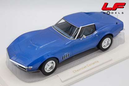 modellino chevrolet corvette blu norev 1:18 189034 vista frontale