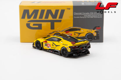modellino chevrolet corvette z06 gt3 r imsa daytona 24hrs 2025 mini gt 1:64 MGT01197-L vista posteriore